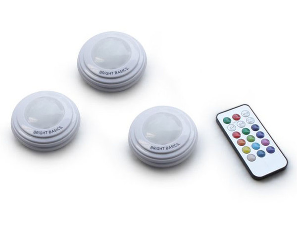 Bright Basics Color Changing Wireless LED Puck Lights (3-Pack) product image