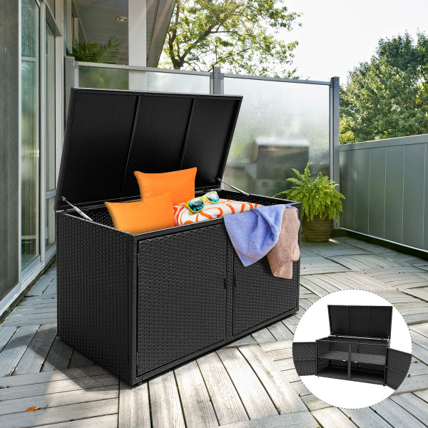 Costway 88 Gallon Rattan Patio Container Storage Bin product image