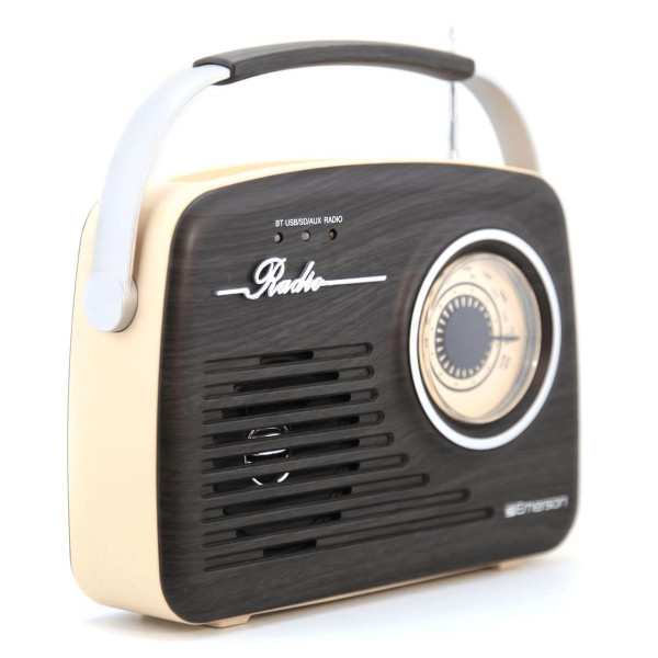 Emerson Portable Retro Radio with Built-In Rechargeable Battery product image