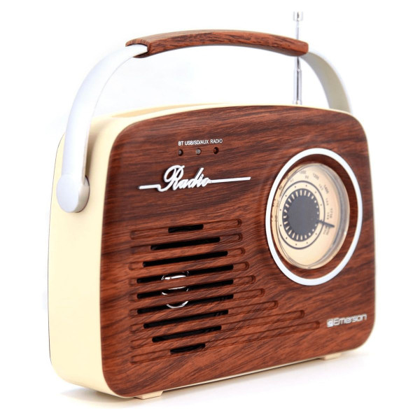 Emerson Portable Retro Radio with Built-In Rechargeable Battery product image