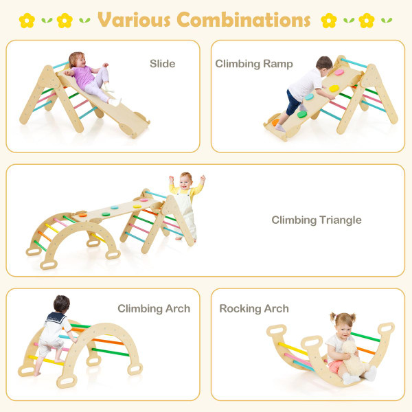 Costway 3-in-1 Kids Climber Set with Sliding Arch product image