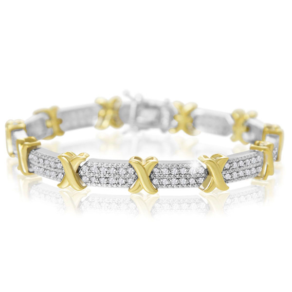 2CT Two-Tone Diamond X Tennis Bracelet product image