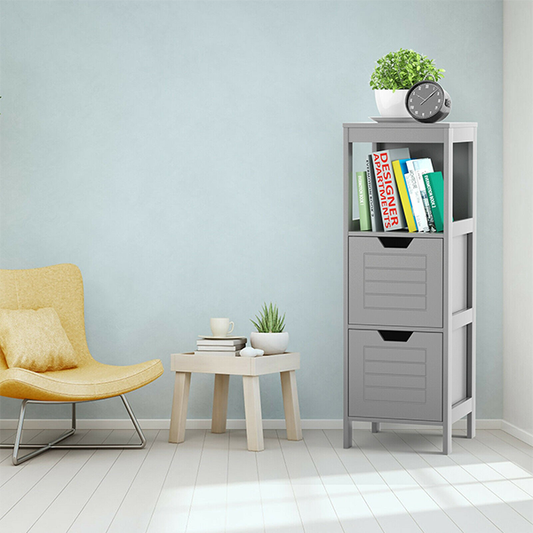 3-Tier Wooden Floor-Standing Storage Cabinet with Drawers product image