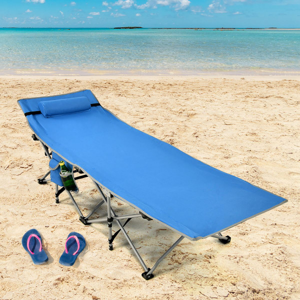 Costway Folding Camping Cot with Side Pocket product image