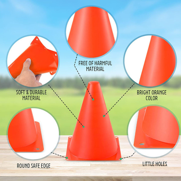 Plastic 7-Inch Traffic Cones (12-Pack) product image