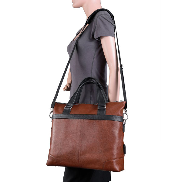 Eastward 15” Leather Two-Tone Tablet and Laptop Briefcase product image