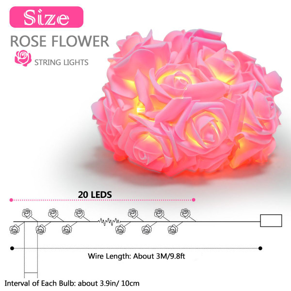 iMounTEK® Rose Flower String Lights (2-Pack) product image