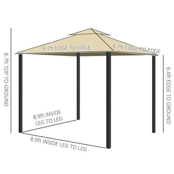 Outsunny Aluminum Double-Roof Gazebo Canopy  product image