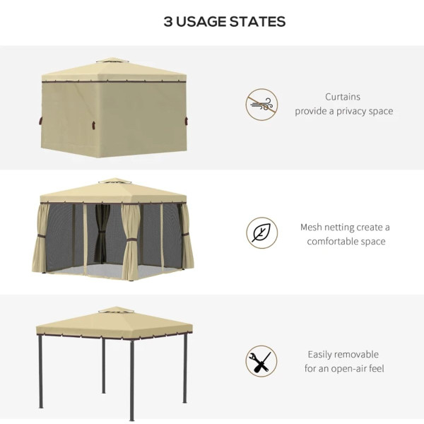 Outsunny Aluminum Double-Roof Gazebo Canopy  product image