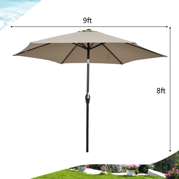 Costway 9Ft Patio Umbrella with Push Button Tilt Crank Lift product image