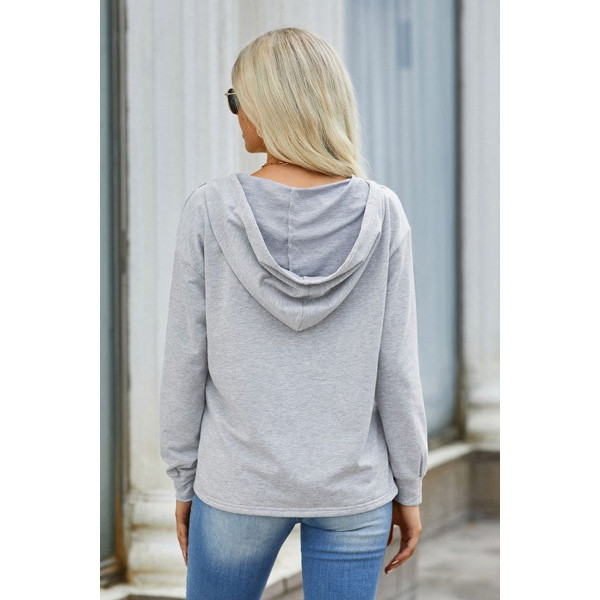 Women's Lace Trim V-Neck Hoodie product image