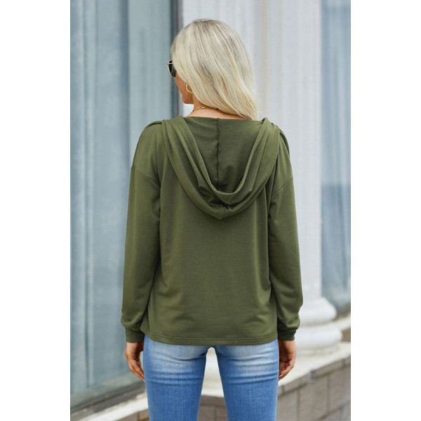 Women's Lace Trim V-Neck Hoodie product image