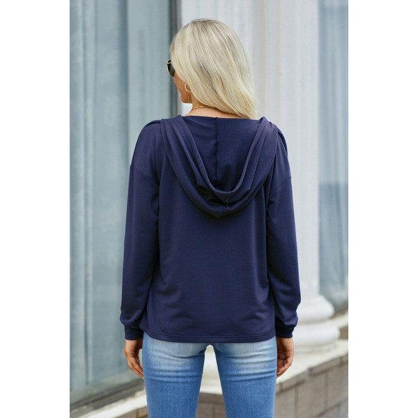 Women's Lace Trim V-Neck Hoodie product image