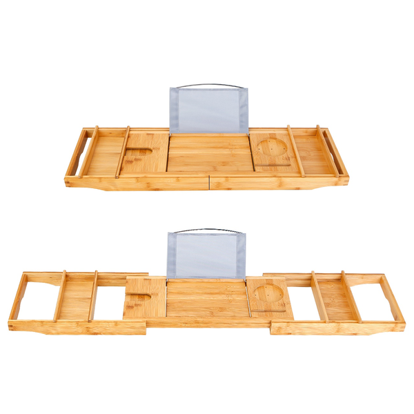 NewHome™ Bamboo Adjustable Width Bathroom Caddy Tray product image