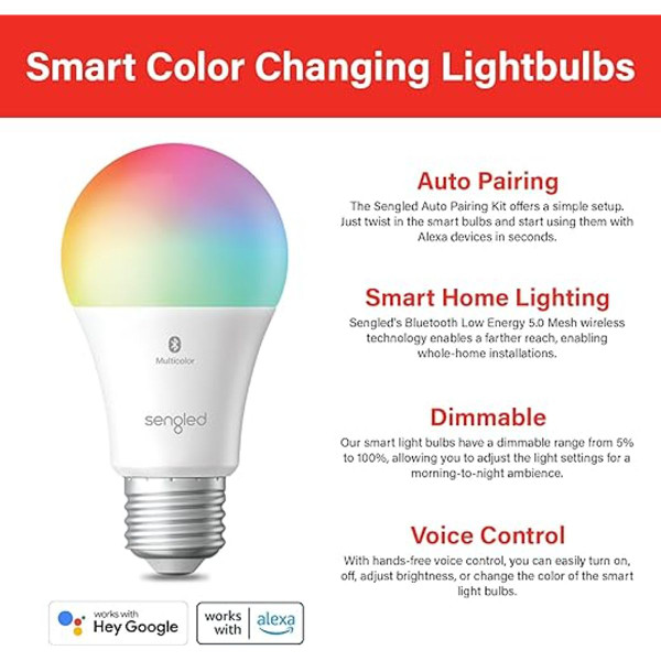 Sengled Smart Color Changing Alexa/Bluetooth Mesh Light Bulbs product image