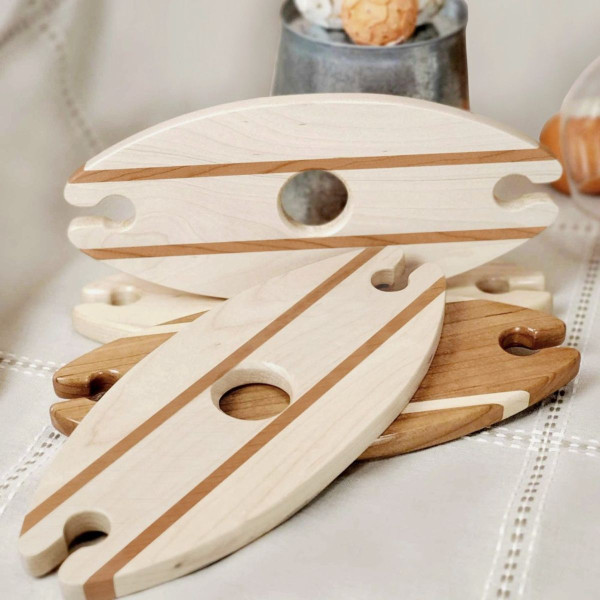 Wooden Wine Bottle and Wine Glass Carrier Holder product image