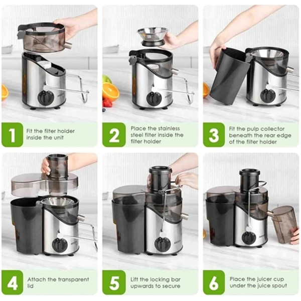 AICOOK® 3-Speed Centrifugal Stainless Steel Juicer product image