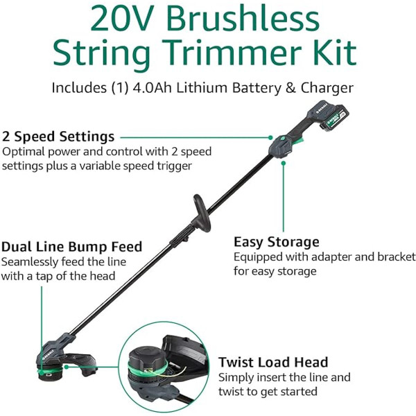 Denali by SKIL™ 20V Brushless 13-Inch String Trimmer Kit with 4.0Ah Battery product image