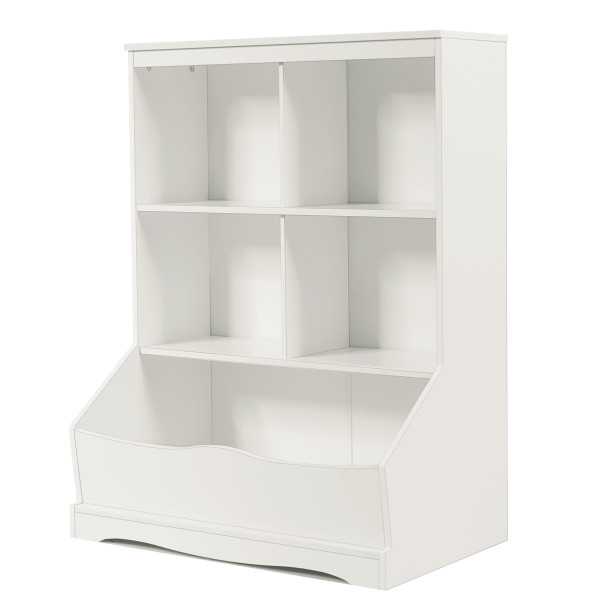 Kids' 3-Tier Multi-Functional Bookcase with 5 Open Storage Compartments product image