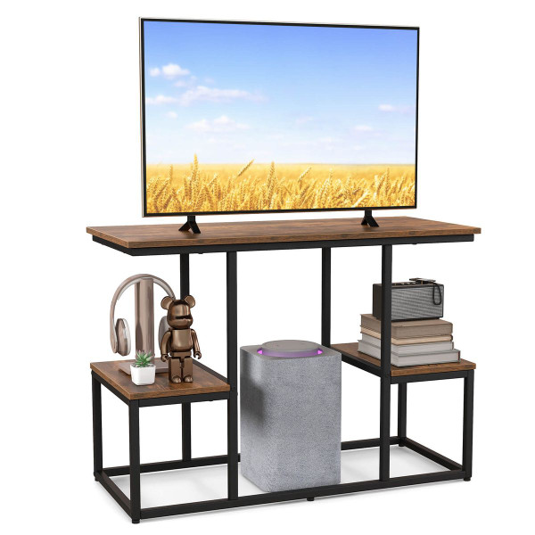 Costway Rustic TV Console Table for 50" TVs with Industrial Sofa Design product image