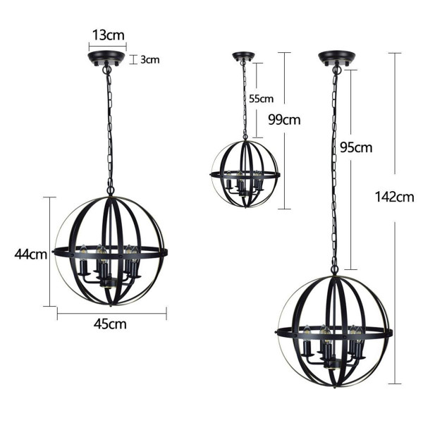Depuley® Rustic 5-Light Globe Chandelier product image