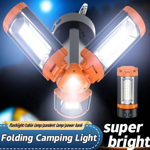 Portable LED Work Light Rotatable Lighting Head Camping Tent Light with Telescopic Tripod product image