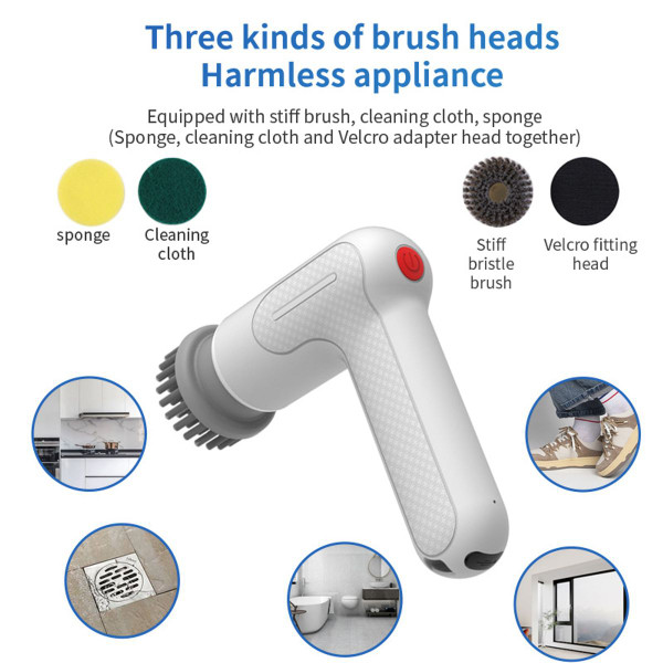 Electric Spin Scrubber Spofan Cordless Cleaning Brush with Replaceable Brush Heads and Rotating Speed Portable Shower Scrubber for Kitchen Tub Floor Car product image