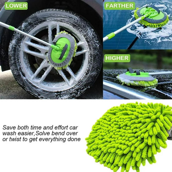 Adjustable Telescopic Long Handle Car Cleaning Microfiber Mop product image