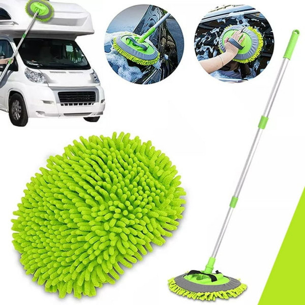 Adjustable Telescopic Long Handle Car Cleaning Microfiber Mop product image