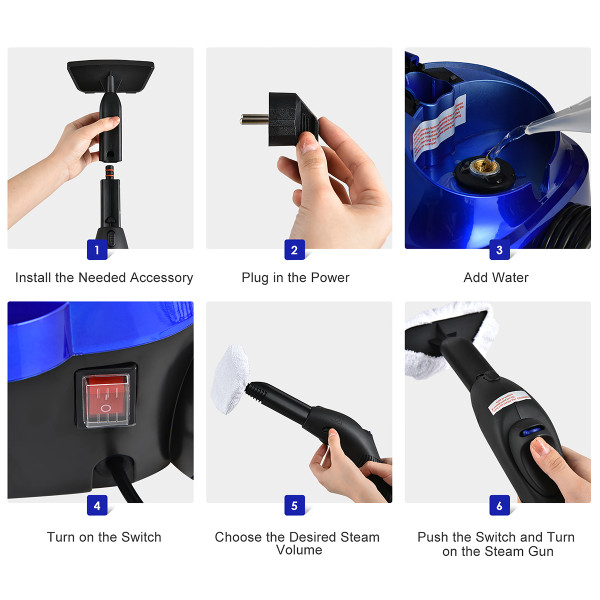 2000W Heavy-Duty Multi-Purpose Steam Cleaner Mop with Detachable Handheld Unit product image