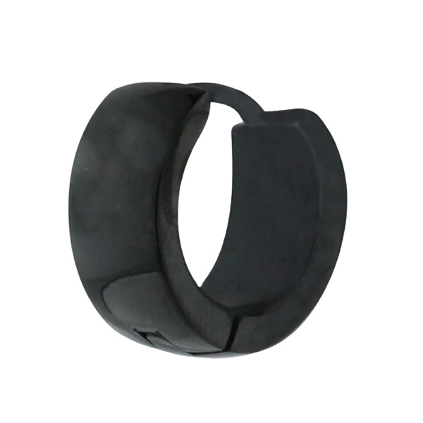Men's 7mm Polished Black Stainless Steel Hoop Huggie Earring product image