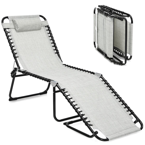 Foldable Recline Lounge Chair with Adjustable Backrest & Footrest product image