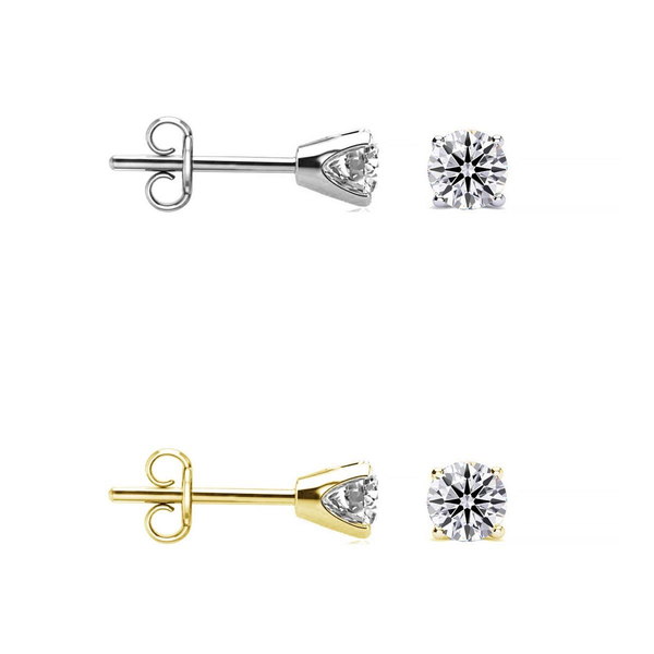 0.10-Carat Real Diamond Stud Earrings in 14KGF product image