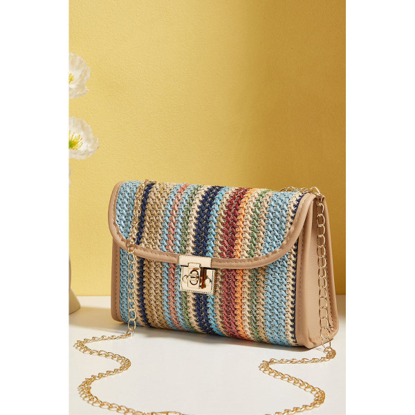 Azariah Striped Crochet Flapped Bag product image