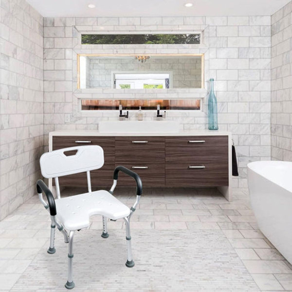 Adjustable Shower & Bath Chair with Padded Arms product image