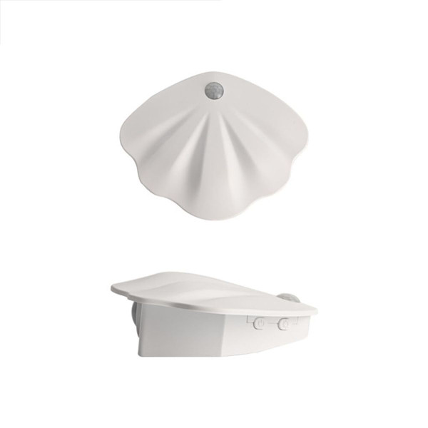 Motion Sensor LED Wall Lamp,USB Type-C Night Lighting Wireless For Living Room,Home Staircase Shell Decoration Color White product image