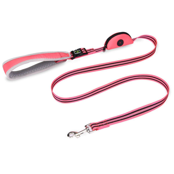 Reflective Dog Leash with Padded Handles and Poop Bag Dispenser product image
