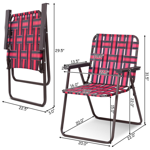 Folding Beach Camping Lawn Web Chair (6-Pack) product image
