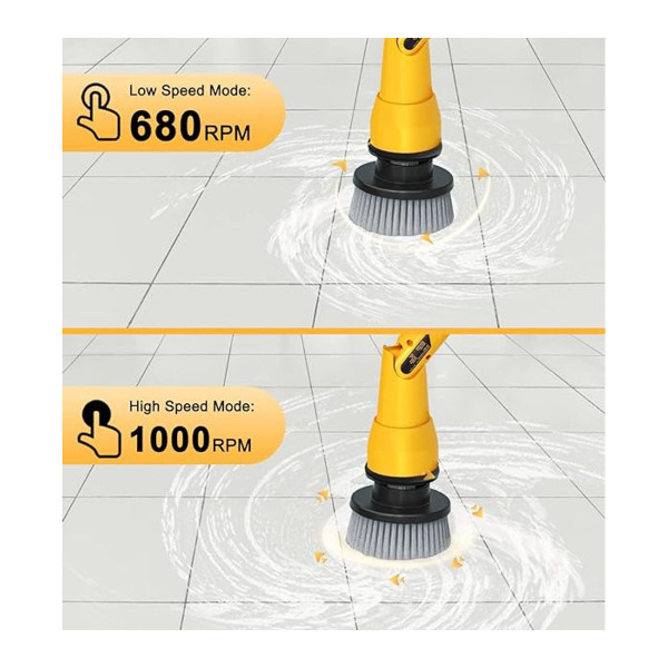 Alloyman™ Electric Spin Scrubber, 1000RPM, Waterproof, Adjustable Extension Arm product image