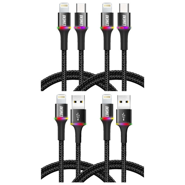 6-Foot RGB Braided Lightning Cable (2-Pack) product image