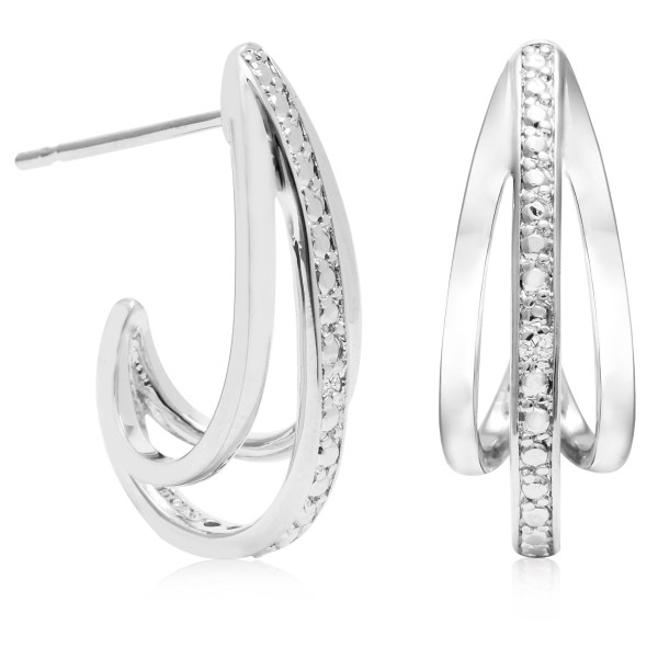 Diamond Accent J Hoop Earrings product image