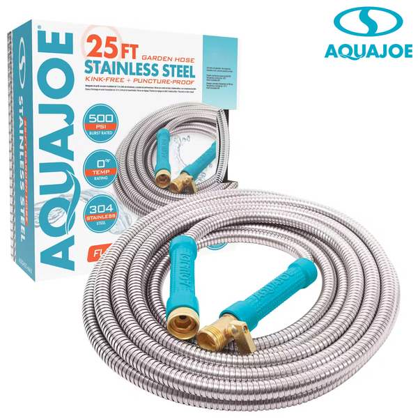 25-Foot Stainless Steel Garden Hose by Aqua Joe® product image