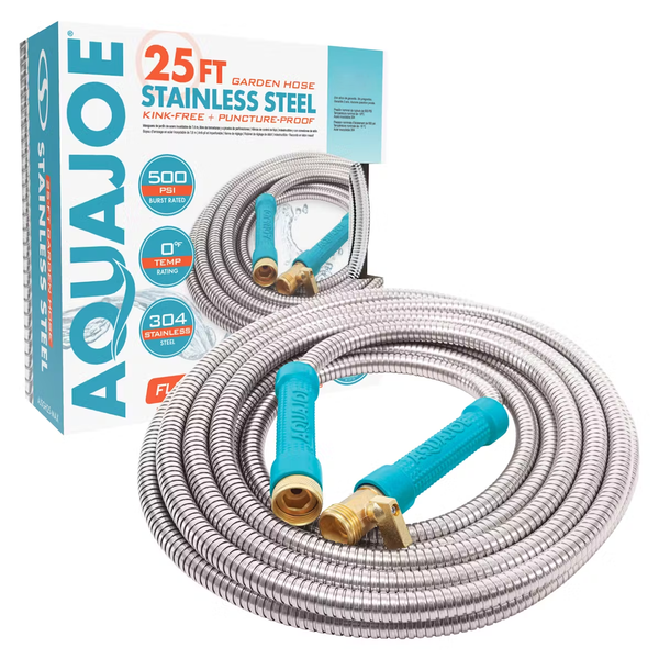 25-Foot Stainless Steel Garden Hose by Aqua Joe® product image