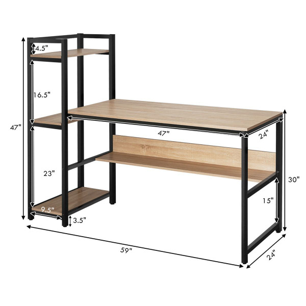 Multi-Functional Desk with Shelves product image