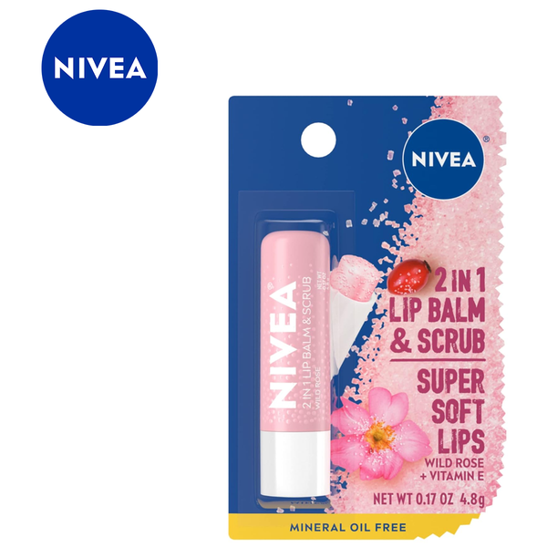 Nivea® 2-in-1 Lip Balm & Scrub for Super Soft Lips, 0.17 oz. (3-Pack) product image