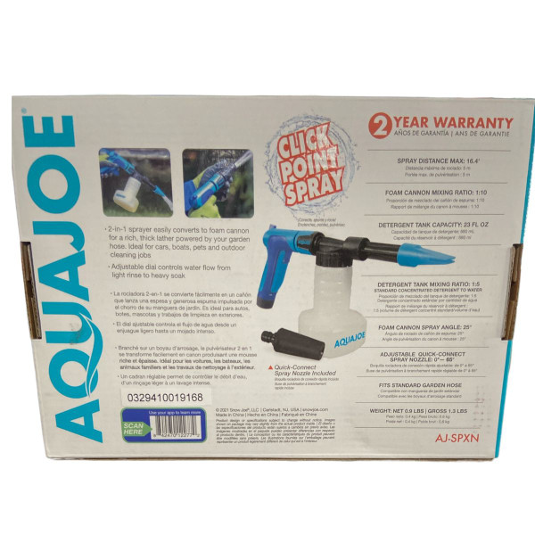 Aqua Joe® Hose-Powered Foam Cannon + Sprayer product image