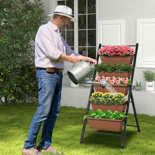5-Tier Vertical Raised Garden Bed Planter with Wheels product image