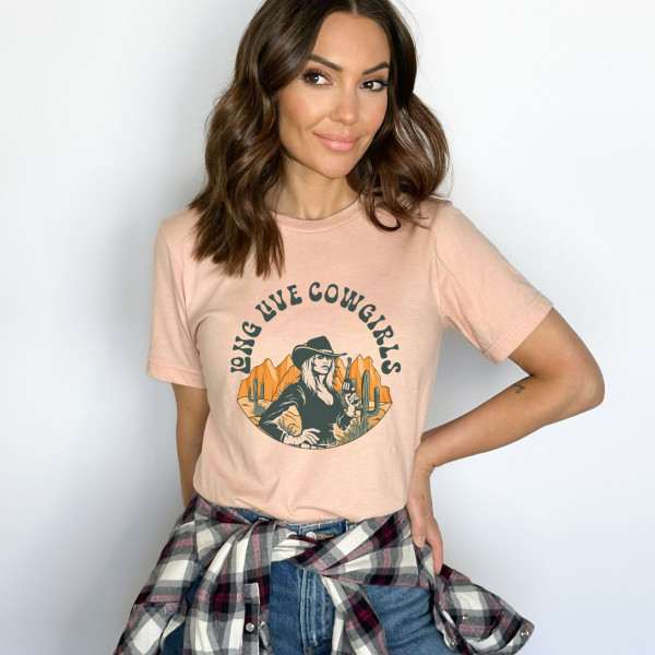 Women's 'Long Live Cowgirls' Graphic Short Sleeve T-Shirt product image