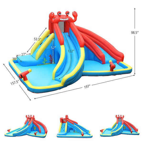 Inflatable Crab Dual Water Slide Bounce House without Blower product image