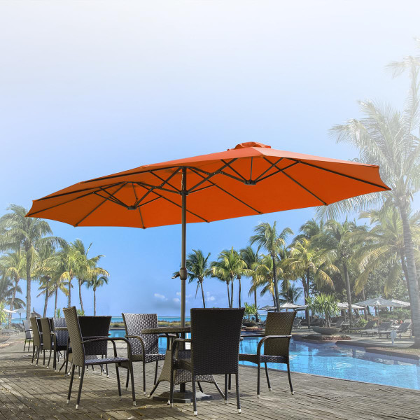 15 x 9-Foot Double-Sided Large Outdoor Patio Umbrella with Crank product image